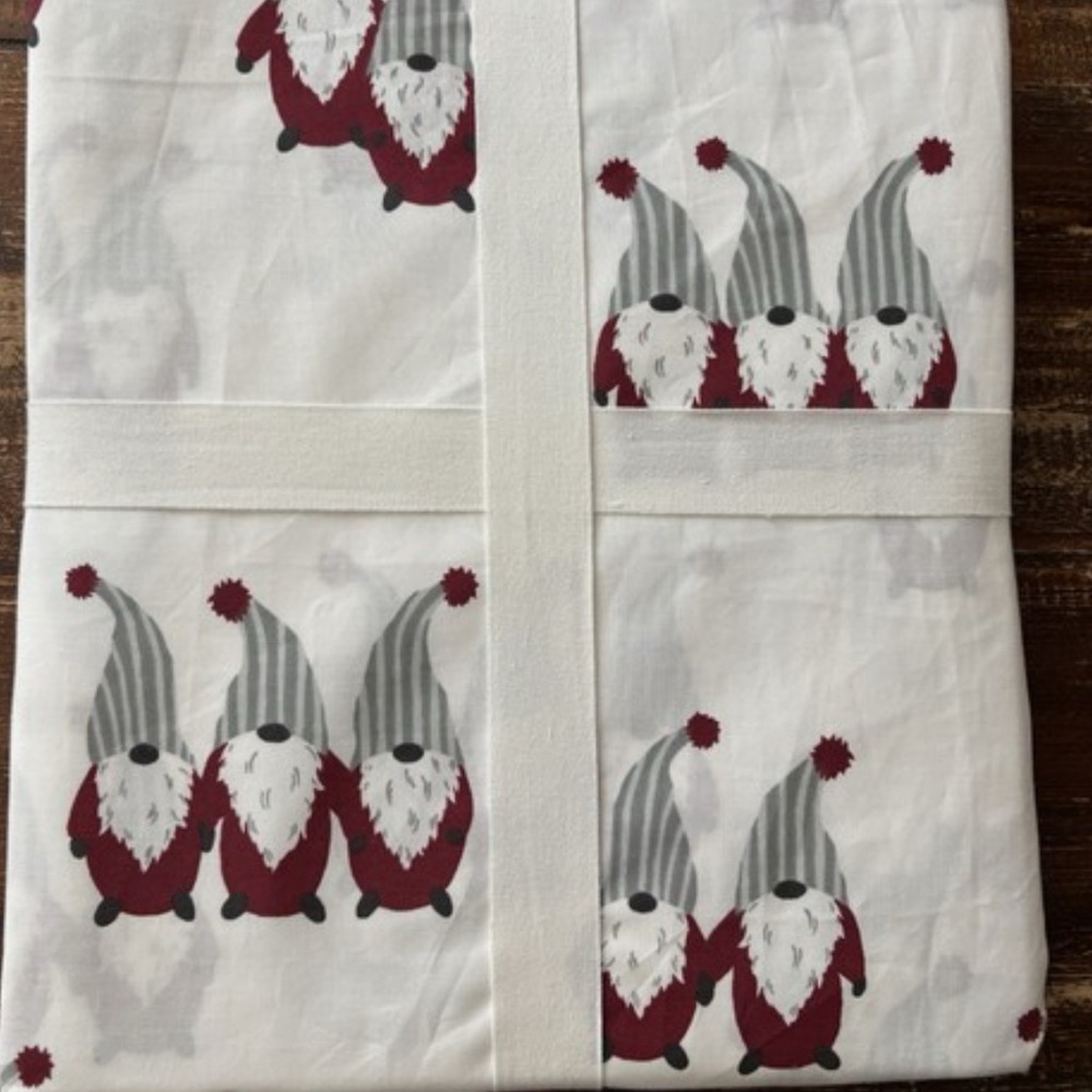 Pottery Barn Gnome Shower Curtain - Red and Gray